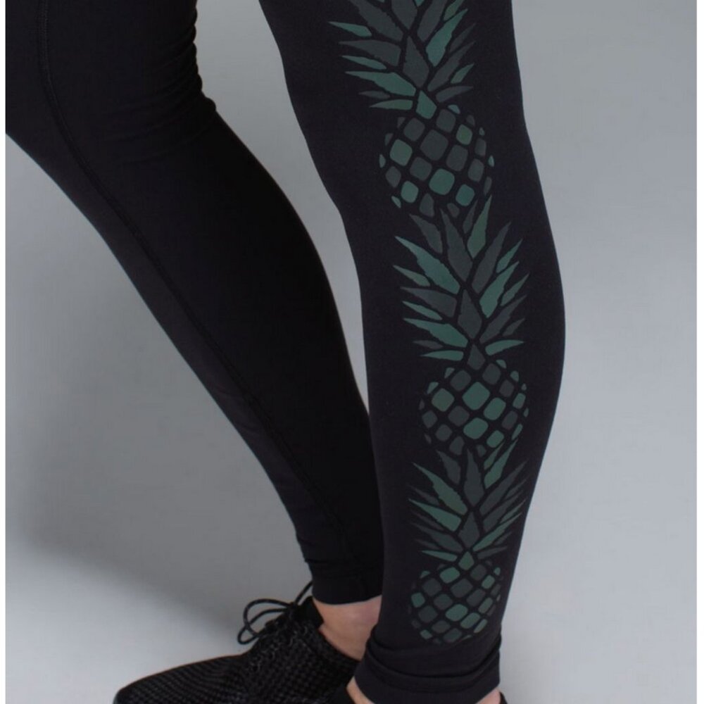 Lululemon Wunder Under Pant Leggings Camo Fatigue Green Pineapple